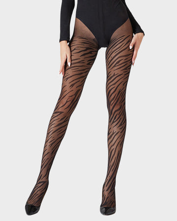 15D Sheer Zebra Pattern Pantyhose