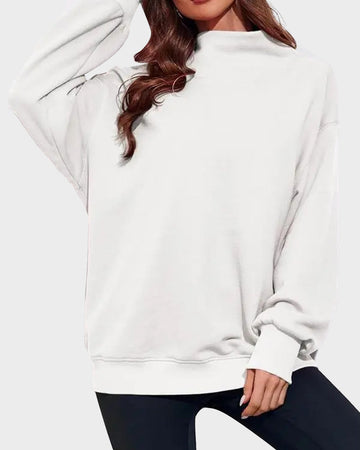 Cozy Oversized Half-Turtleneck Pullover