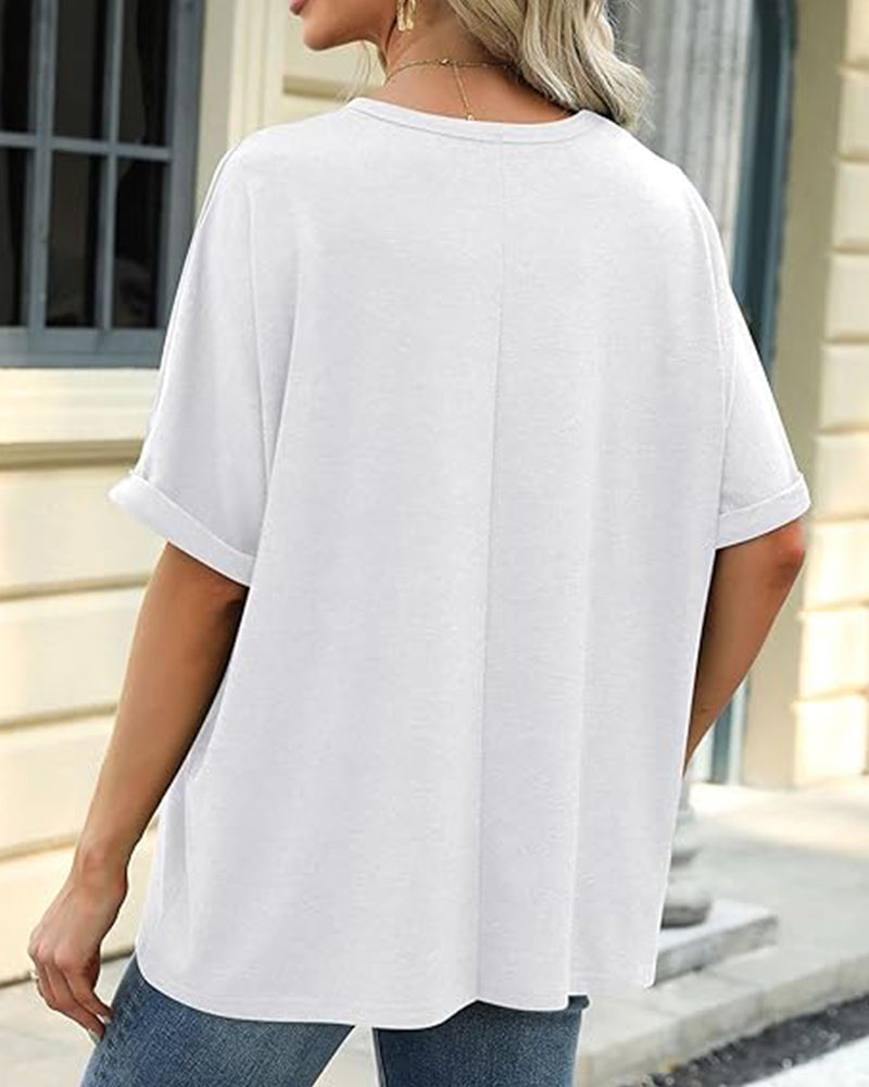 Everyday Soft Loose Tee with Short Sleeves