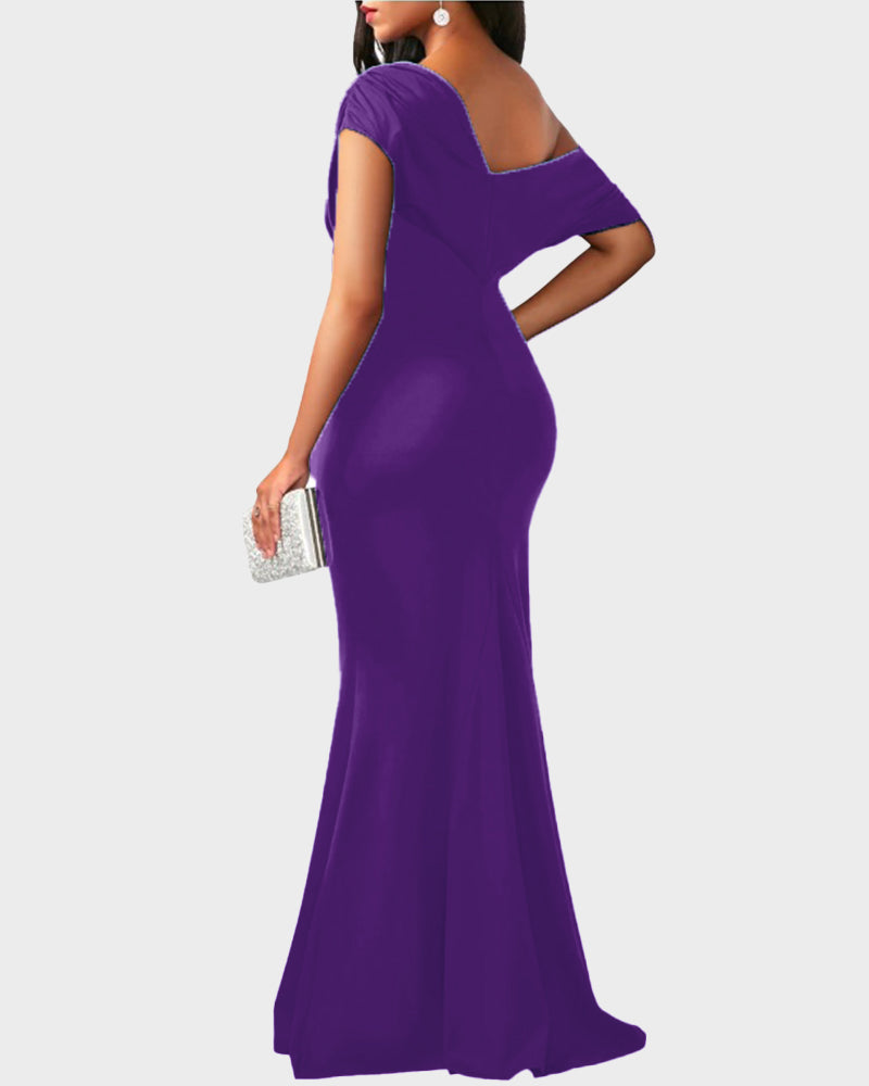 Off-Shoulder Mermaid Evening Maxi Dress